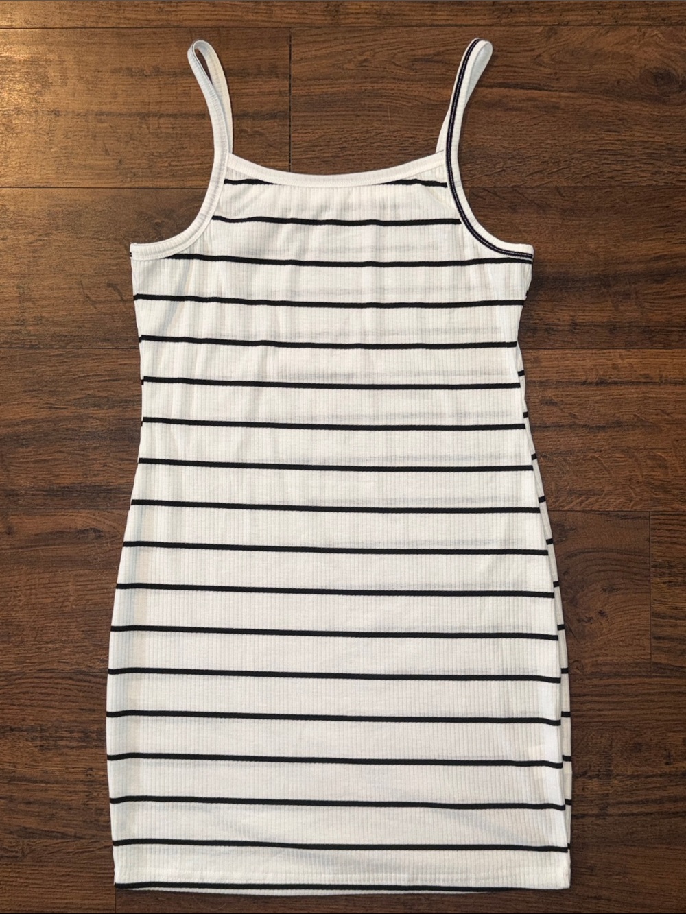NWOT Striped Ribbed Tank Dress — White & Black